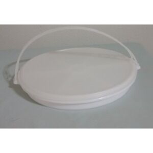 Tupperware Vintage White Veggie Tray with Lid and Handle 6 Compartment Server